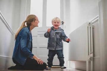 Happy family in warmer healthier home